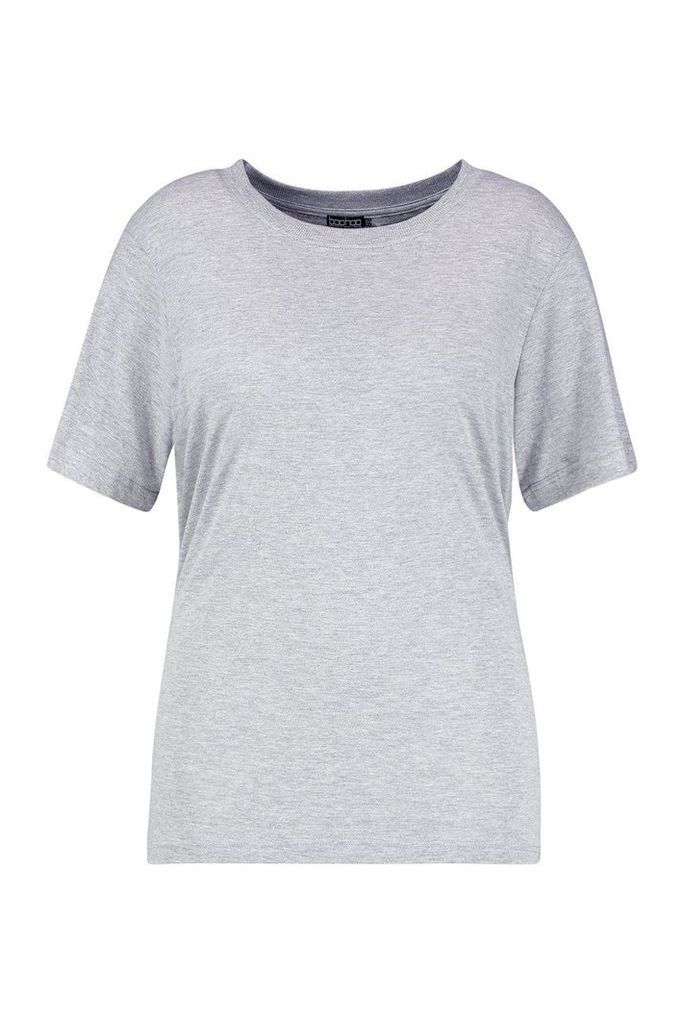 Womens Plus Basic Cap Sleeve T-Shirt - grey - 26, Grey