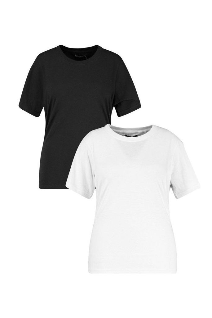 Womens Plus Basic Cap Sleeve T-Shirt 2 Pack - multi - 16, Multi