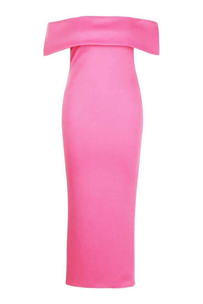 Womens Plus Bardot Sleeve Detail Maxi Dress - Pink - 20, Pink