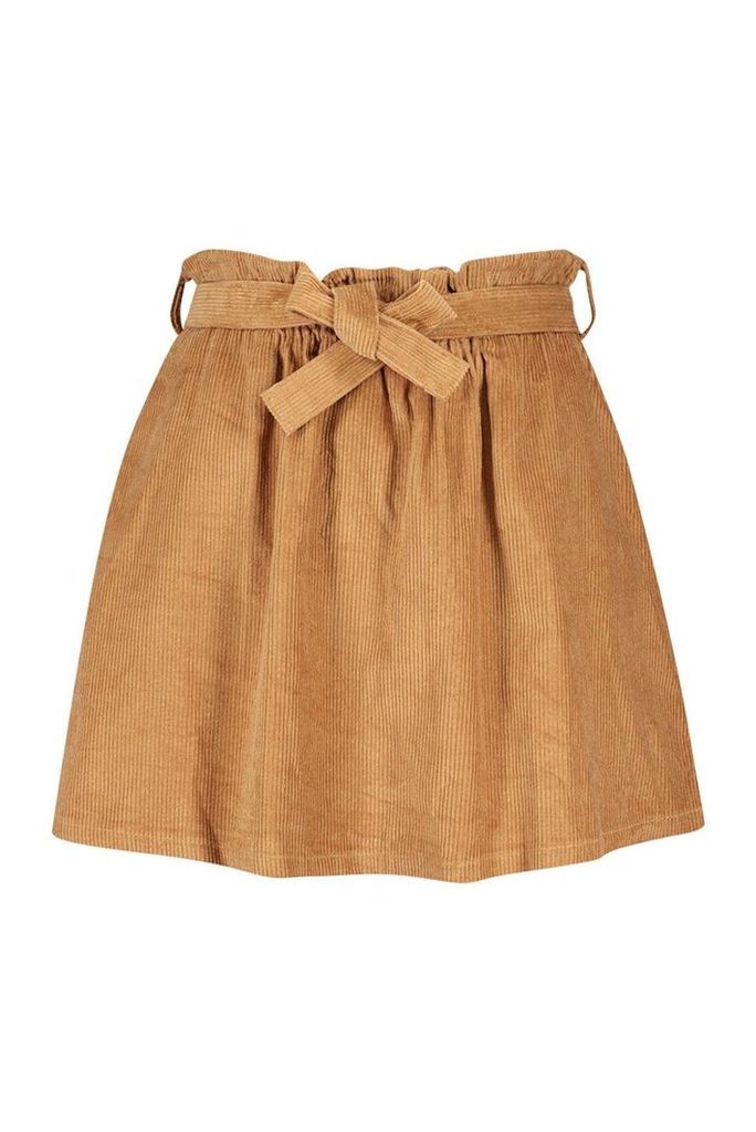 Womens Plus Baby Cord A Line Mini Skirt - beige - 18, Beige