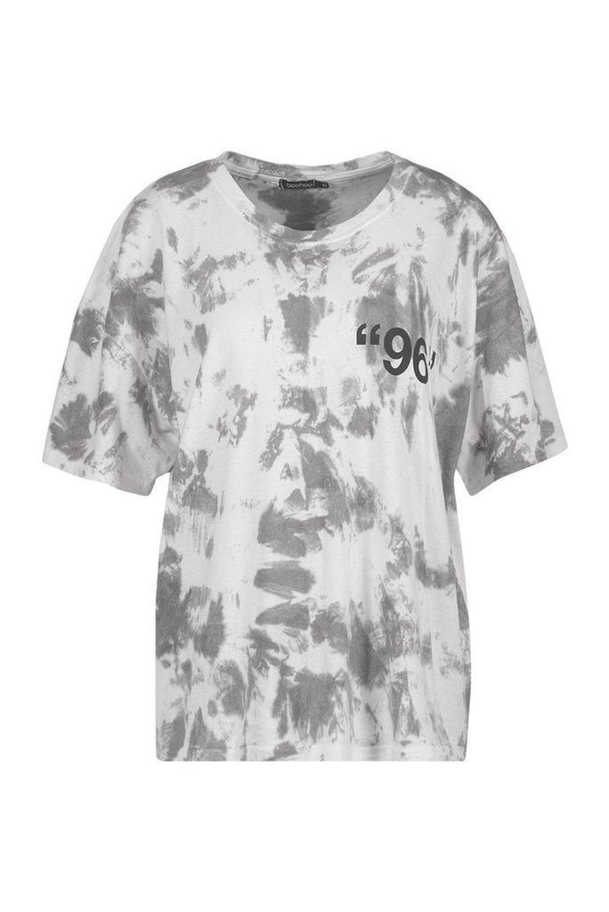 Womens Stereotypical Tie Dye Oversized T-Shirt - grey - M, Grey