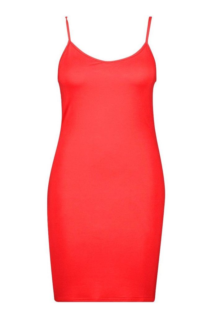 Womens Plus Scoop Neck Basic Bodycon Dress - red - 26, Red