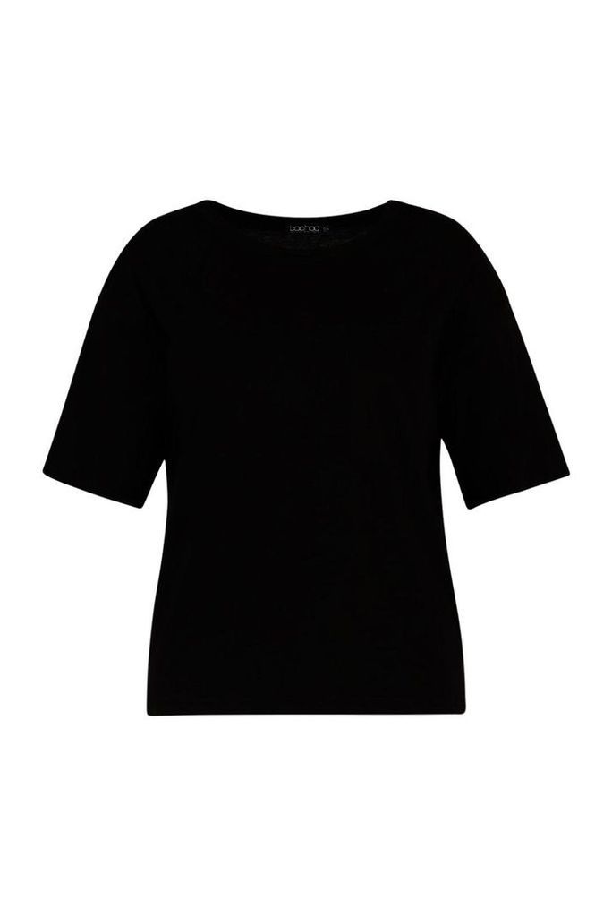 Womens Plus Basic One Pocket T-Shirt - black - 22, Black