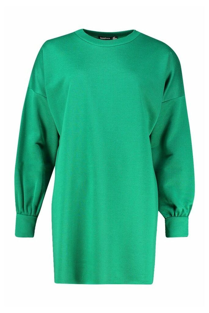 Womens The Perfect Oversized Sweat Dress - Green - 10, Green