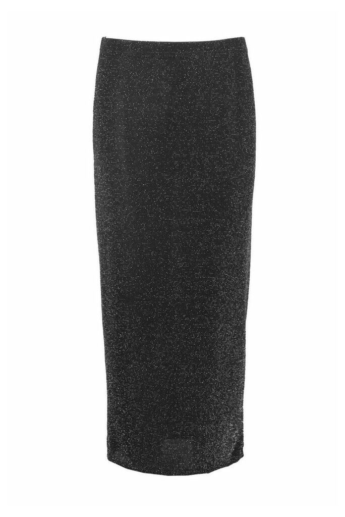 Womens Tall Shimmer Midi Skirt - Grey - 12, Grey