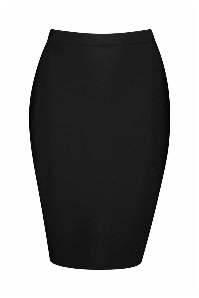 Womens Bandage Midi Skirt - black - 12, Black