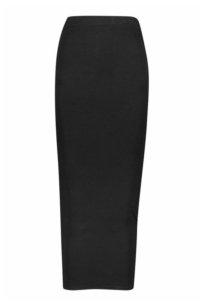 Womens Black Midaxi Basic Skirt - 16, Black