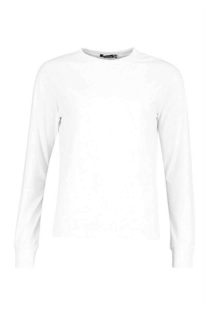 Womens Tall Cotton Long Sleeve T-Shirt - white - 6, White