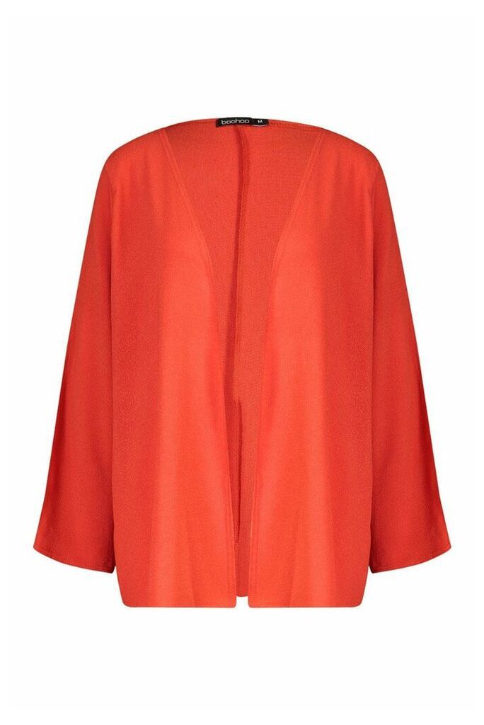 Womens Split Sleeve Kimono - orange - S, Orange