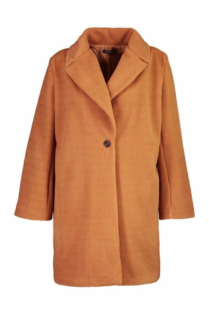 Womens Plus Soft Faux Fur Oversized Coat - beige - 18, Beige