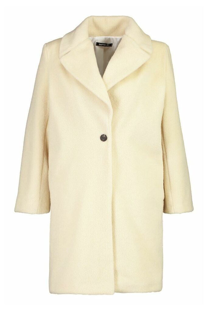 Womens Plus Soft Faux Fur Oversized Coat - White - 18, White