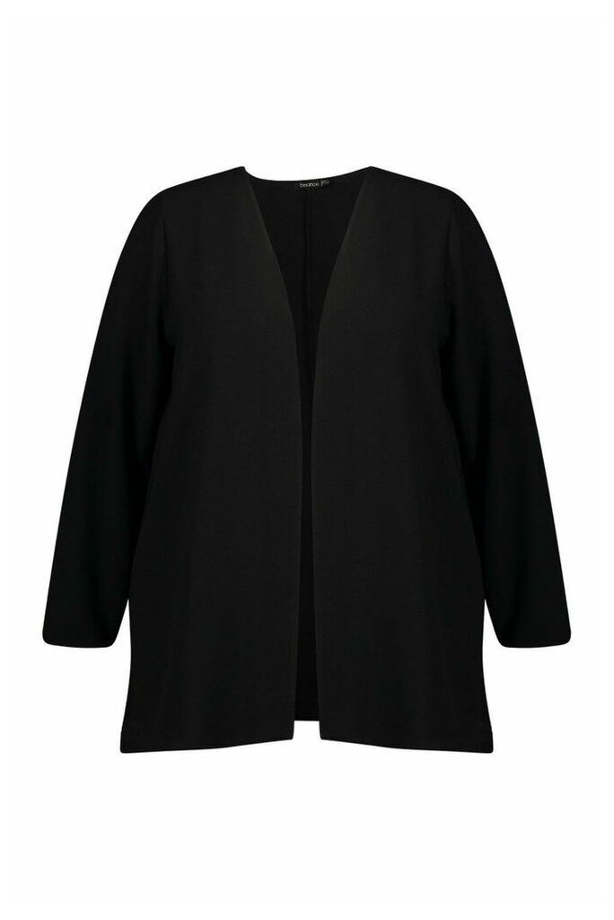 Womens Plus Split Sleeve Kimono - black - 18, Black