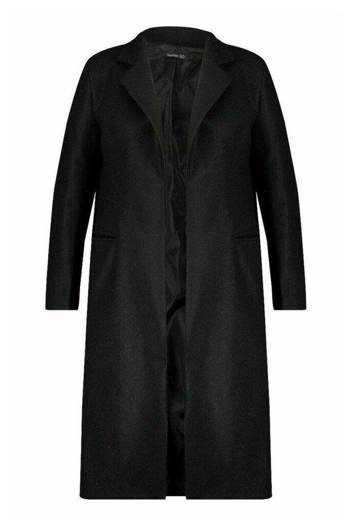 Womens Plus Tailored Coat - Black - 18, Black