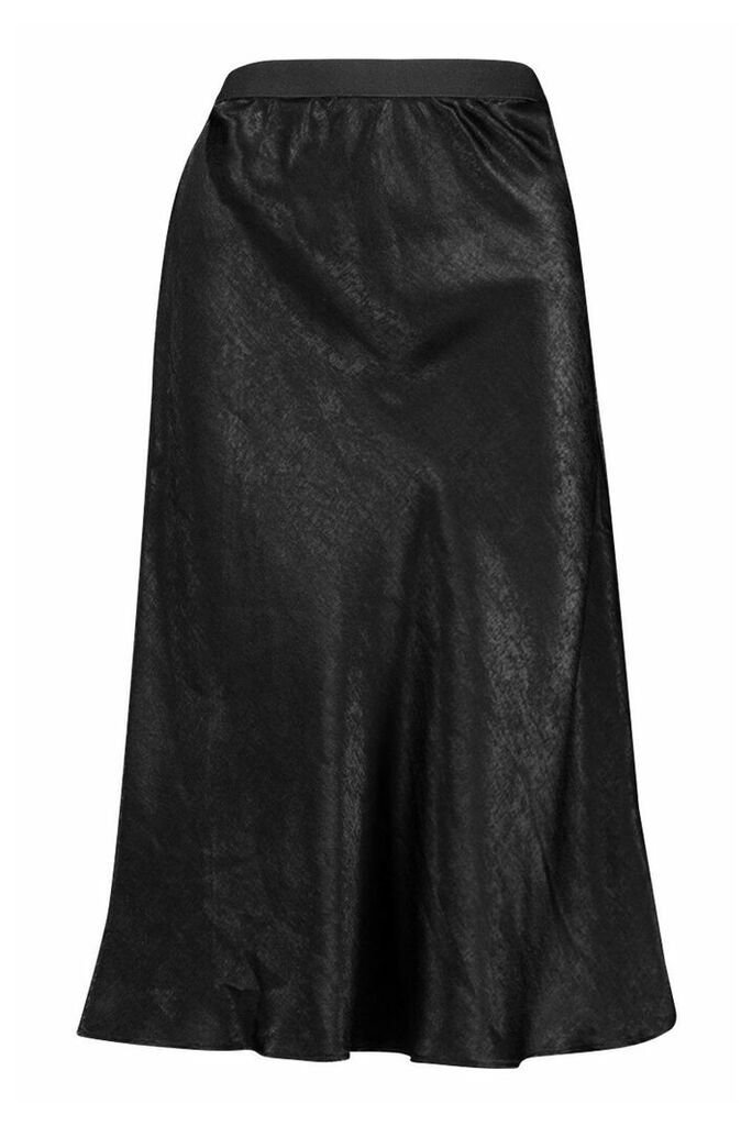 Womens Tall Bias Cut Satin Midaxi Skirt - Black - 16, Black