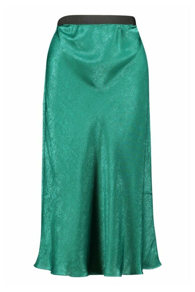 Womens Tall Bias Cut Satin Midaxi Skirt - Green - 10, Green