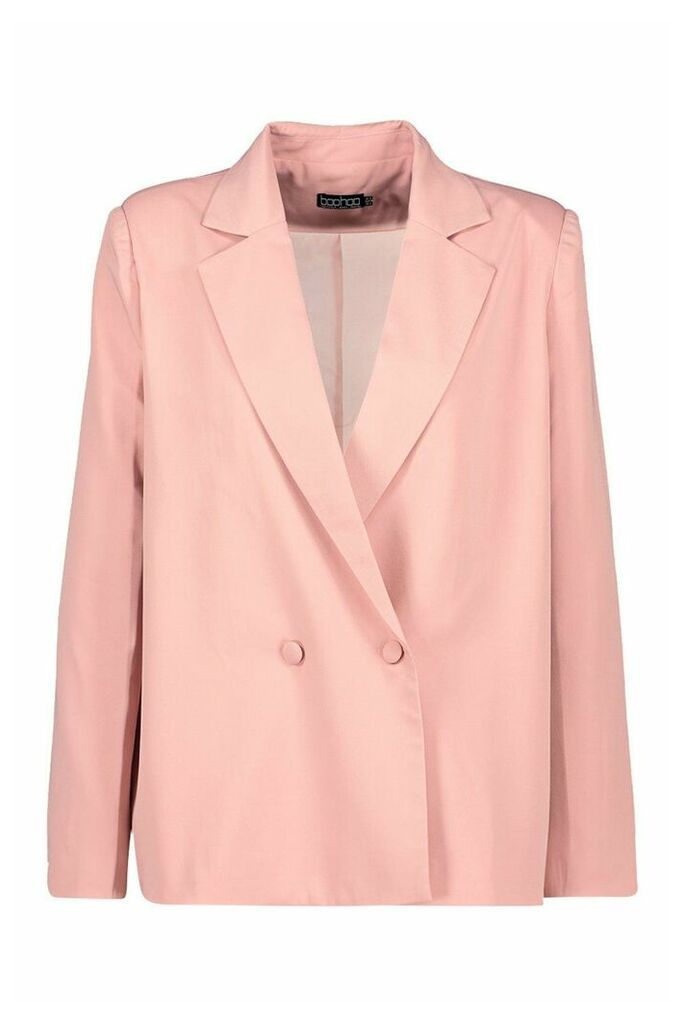 Womens Premium Double Breasted Blazer - Pink - 10, Pink