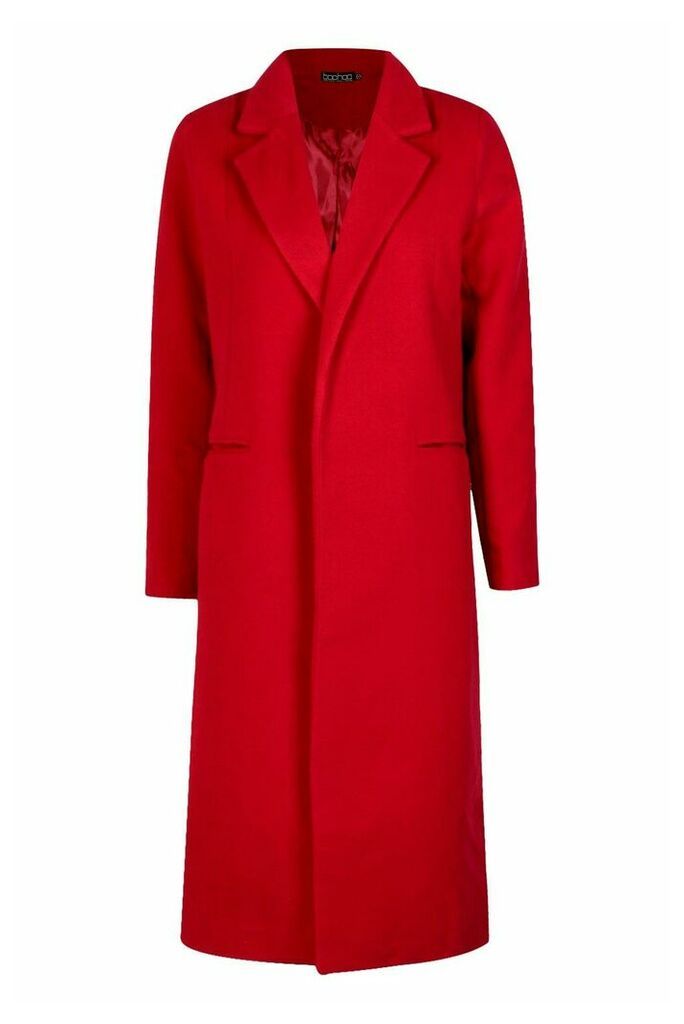 Womens Tailored Coat - S, Red