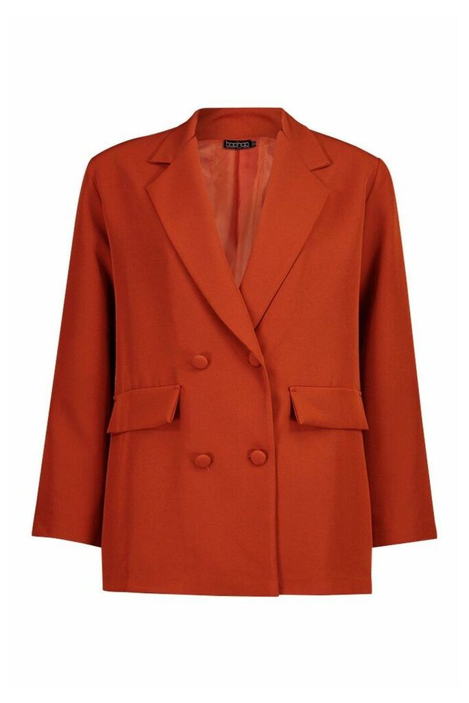Womens Oversized Tailoring Blazer - orange - 12, Orange