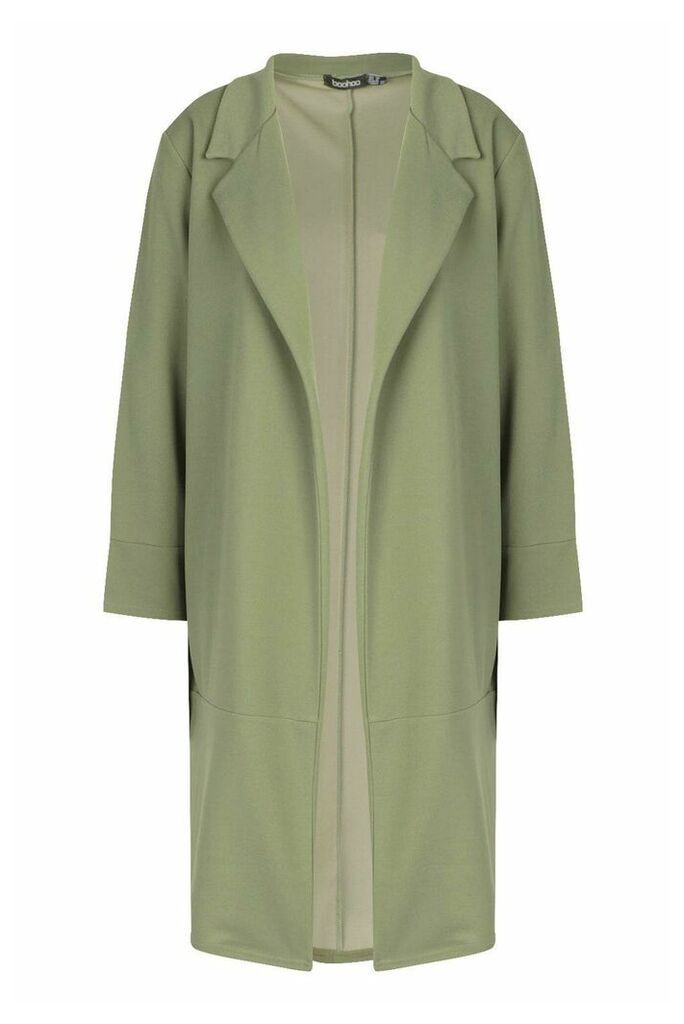 Womens Tailored Duster Coat - Green - 12, Green