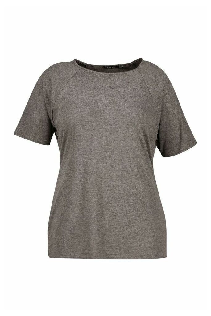 Womens Plus Jersey Gym T-Shirt - Grey - 18, Grey