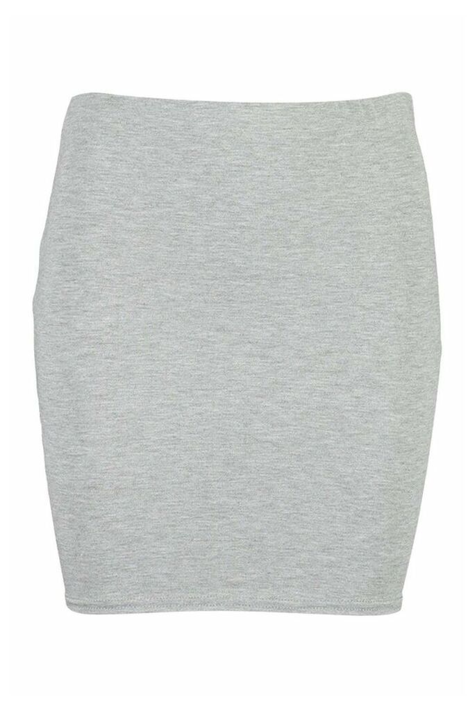 Womens Contrast Waistband Mini Skirt - Grey - 14, Grey