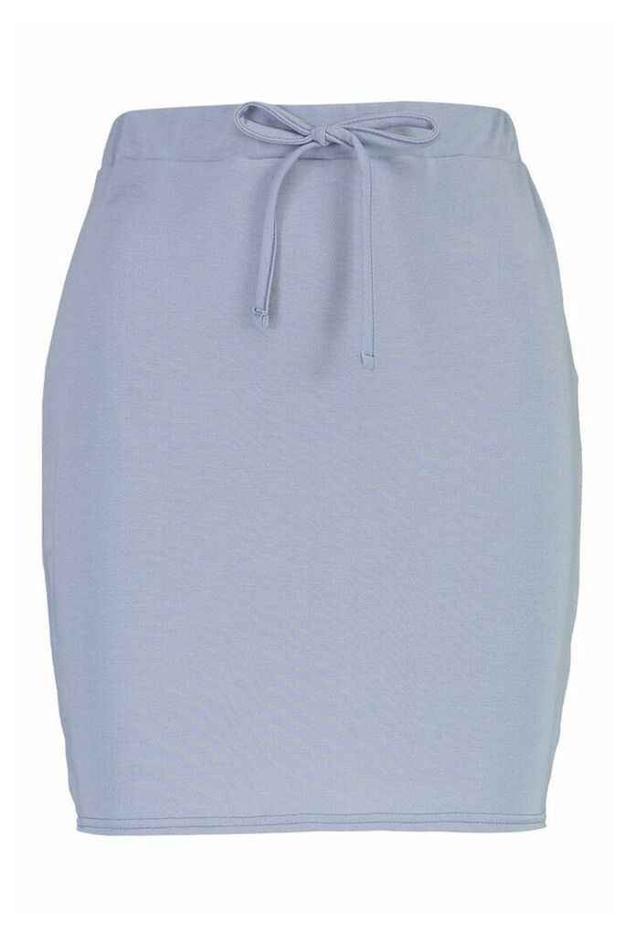 Womens Basic Loopback Mini Skirt - Grey - 14, Grey
