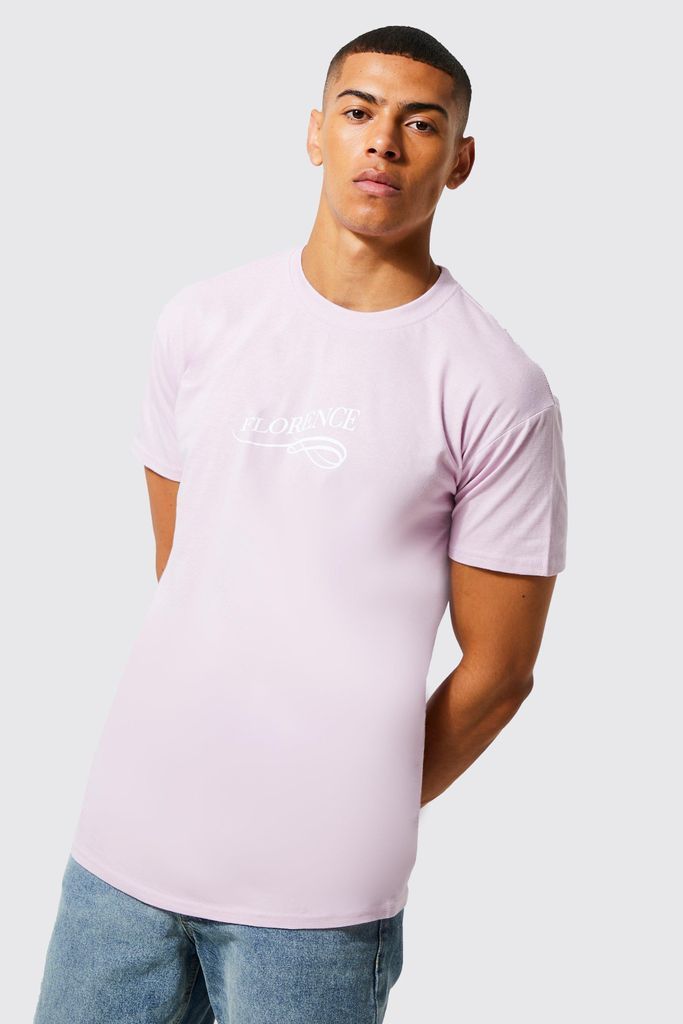 Men's City Print T-Shirt - Purple - S, Purple
