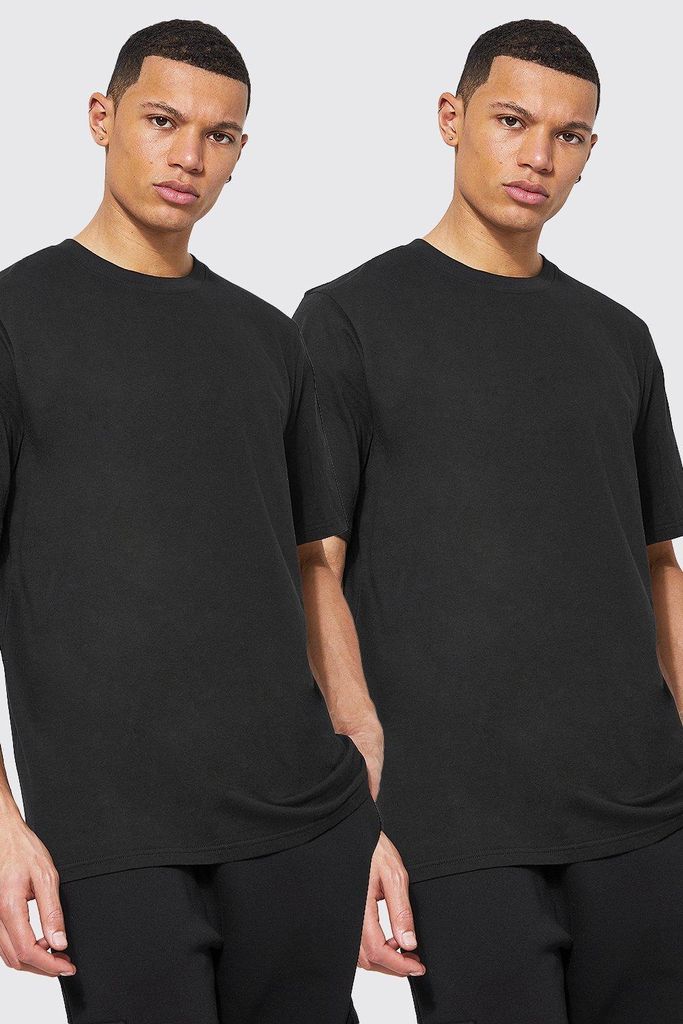 Men's Tall 2 Pack Man T-Shirt - Black - S, Black