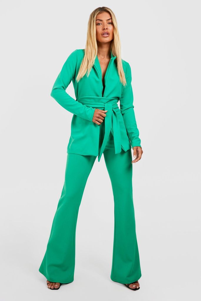Womens Jersey Fit & Flare Trousers - Green - 8, Green