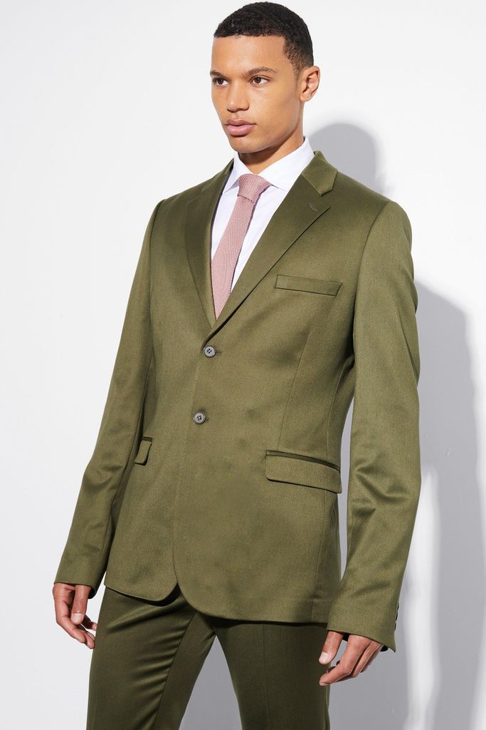 Men's Tall Skinny Satin Suit Jacket - Green - 36, Green