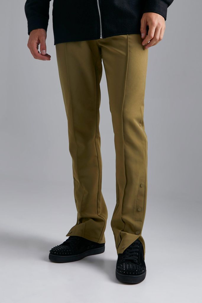 Men's Tall Popper Detail Tapered Trouser - Green - S, Green