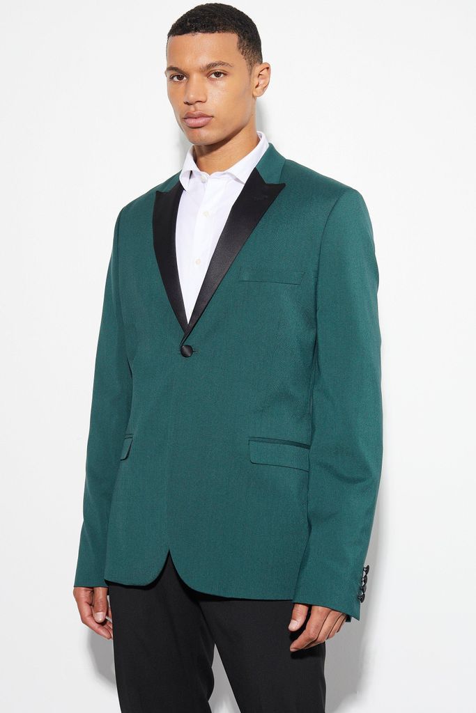 Men's Tall Skinny Tuxedo Single Breasted Suit Jacket - Green - 36, Green