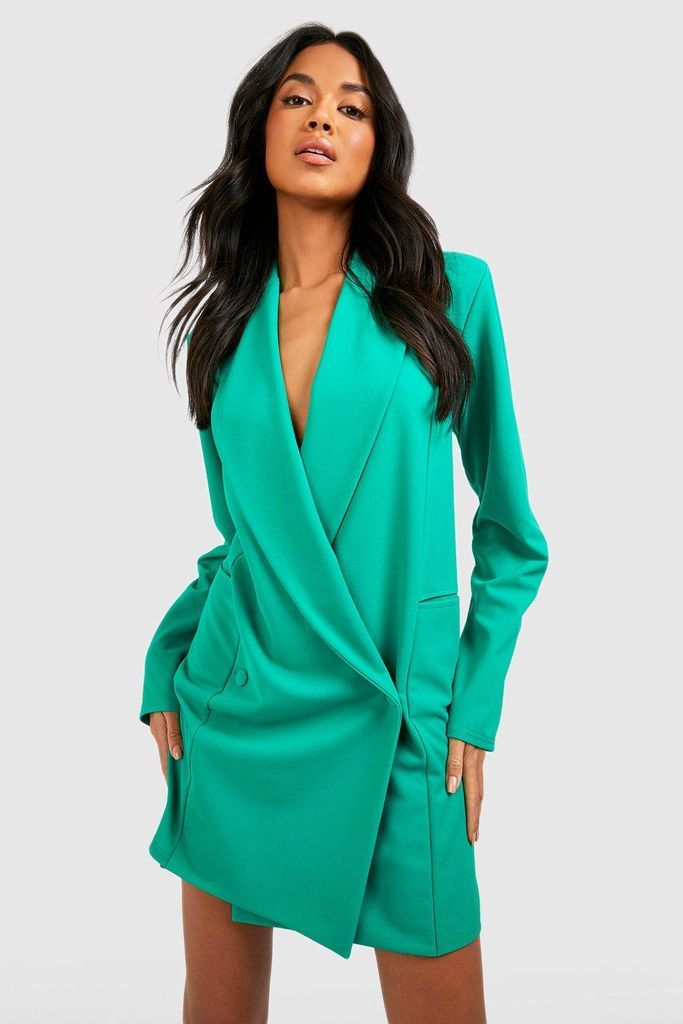 Womens Oversized Boxy Blazer Dress - Green - 8, Green