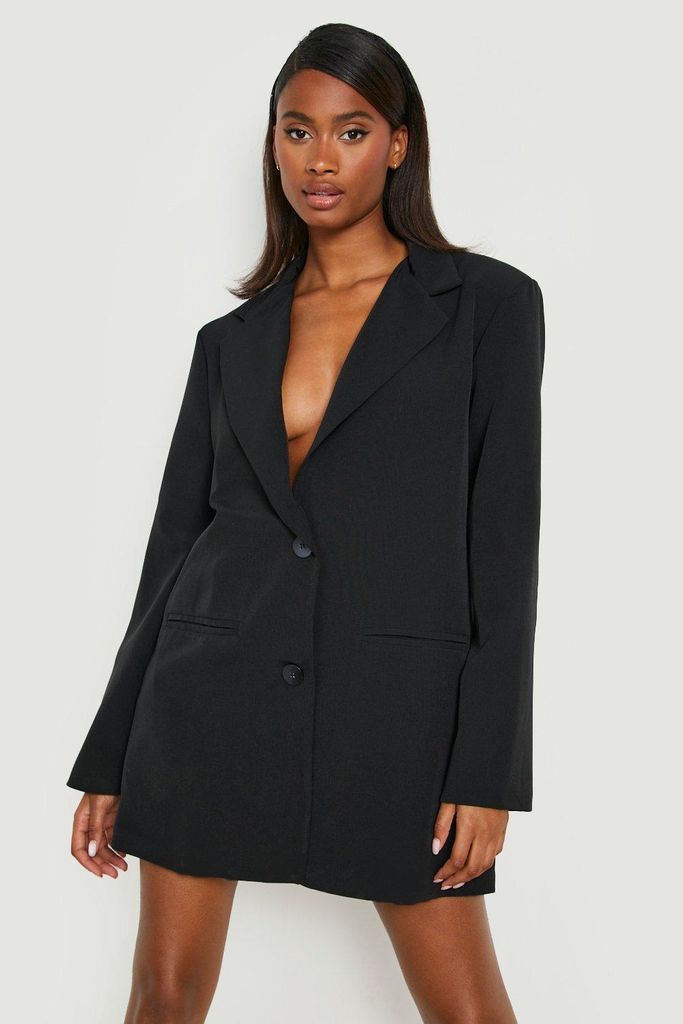 Womens Relaxed Fit Tailored Blazer - Black - 14, Black