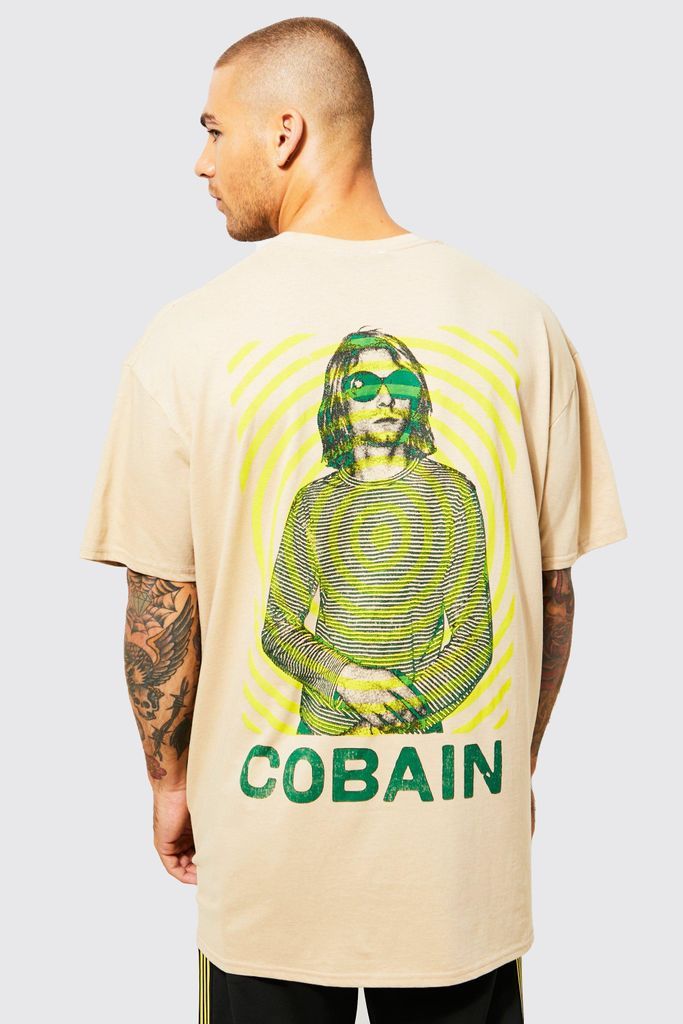 Men's Oversized Kurt Cobain License T-Shirt - Beige - S, Beige