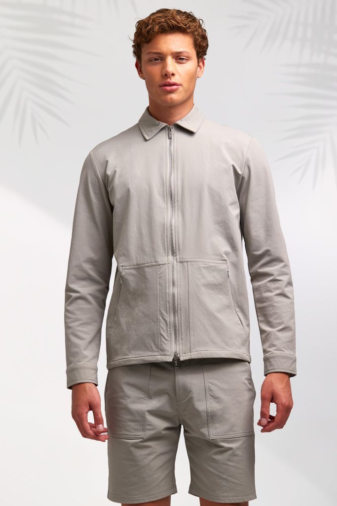 Men's Nylon Technical Jacket - Grey - S, Grey