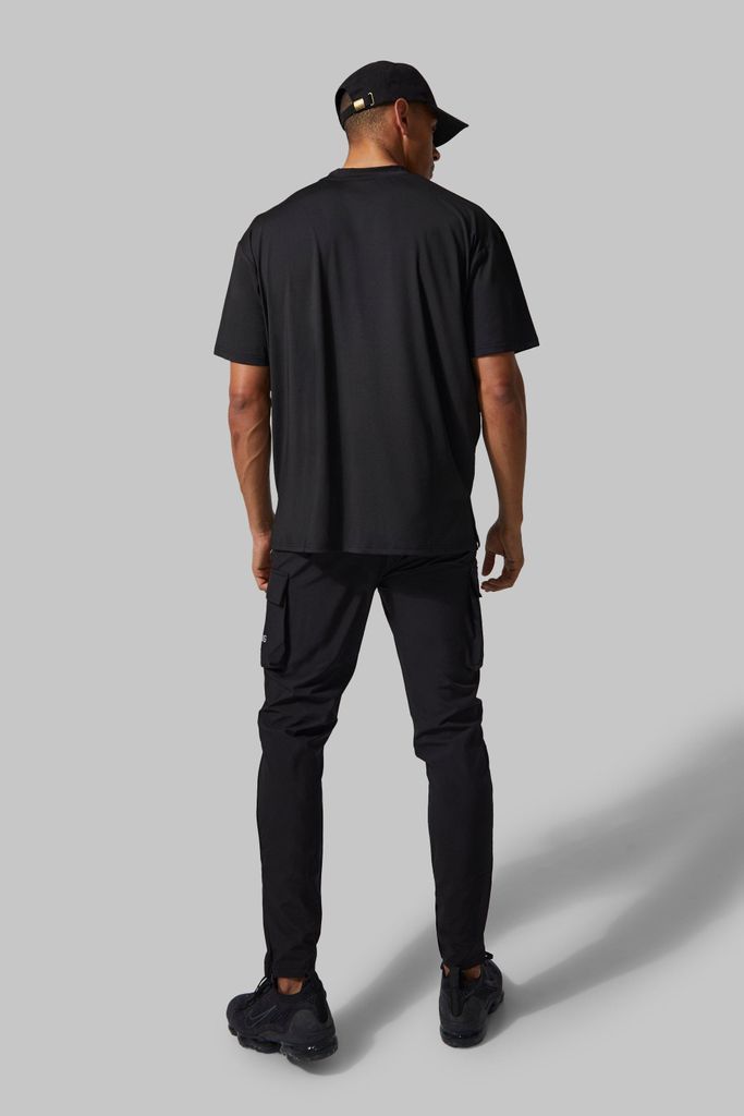 Men's Man Active Performance Oversized T Shirt - Black - S, Black