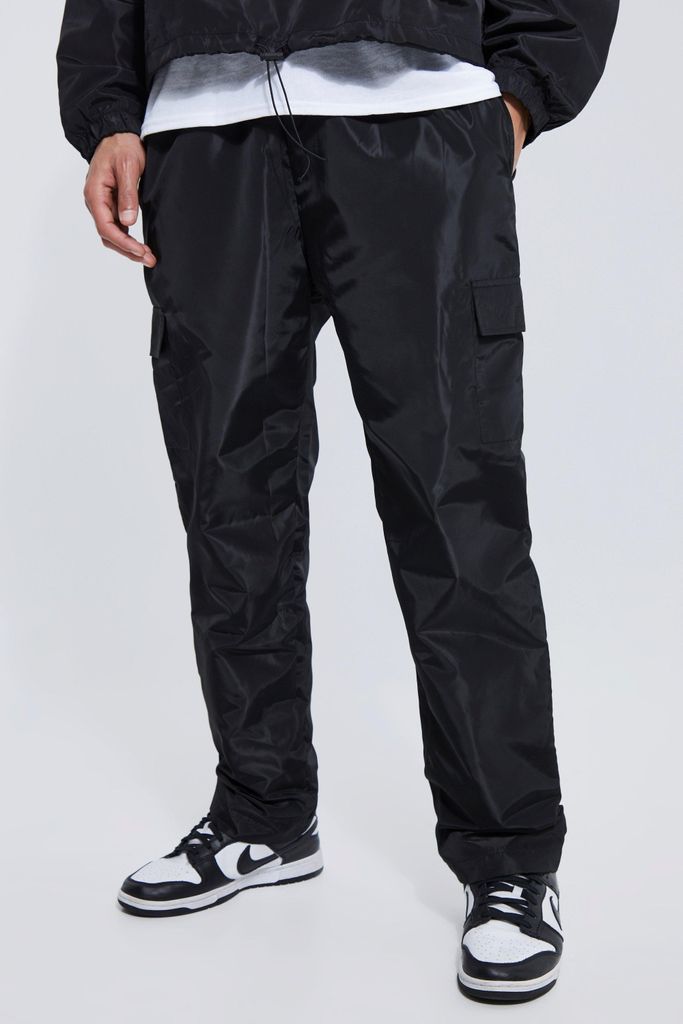 Men's Tall Elastic Waist Toggle Cargo Trouser - Black - S, Black