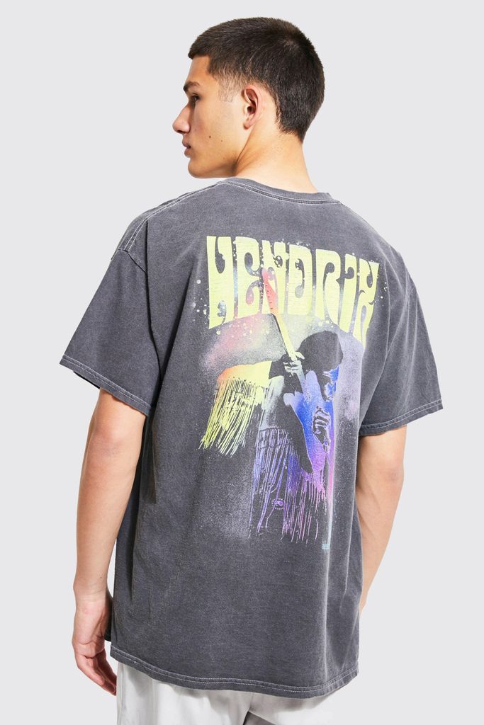Men's Oversized Jimi Hendrix License T-Shirt - Grey - Xs, Grey