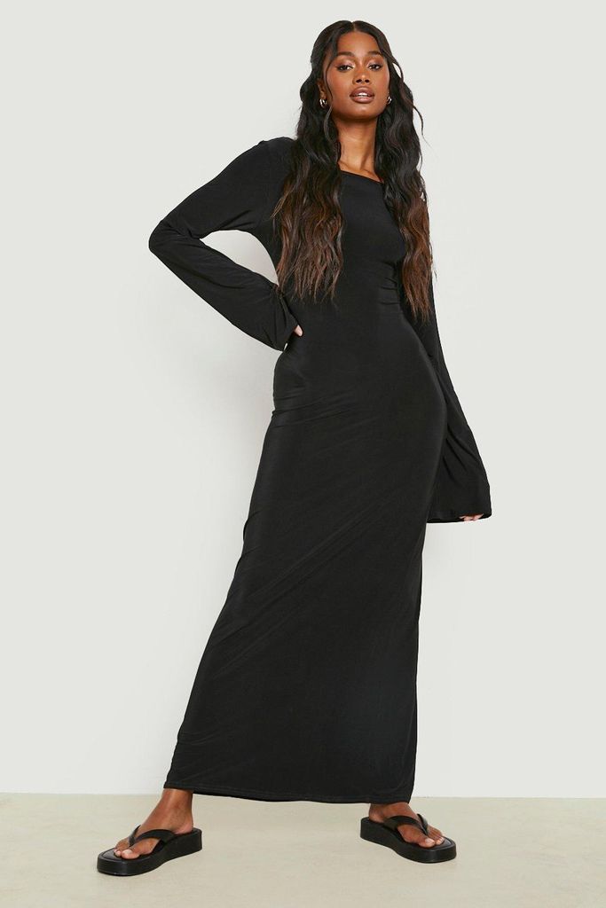 Womens Heavy Soft Touch Low Back Maxi Dress - Black - 16, Black
