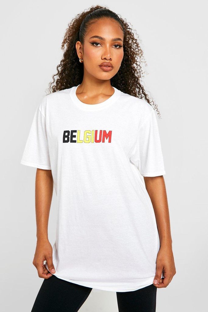 Womens Belgium Oversized T-Shirt - White - S, White