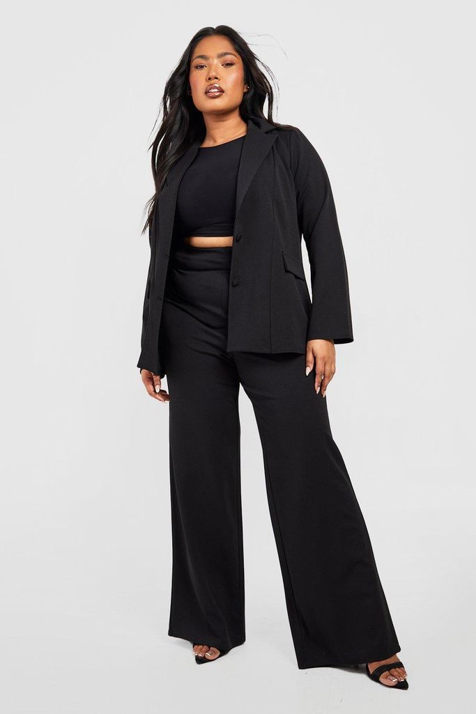 Womens Plus Oversized Blazer Tailored Trouser Set - Black - 18, Black