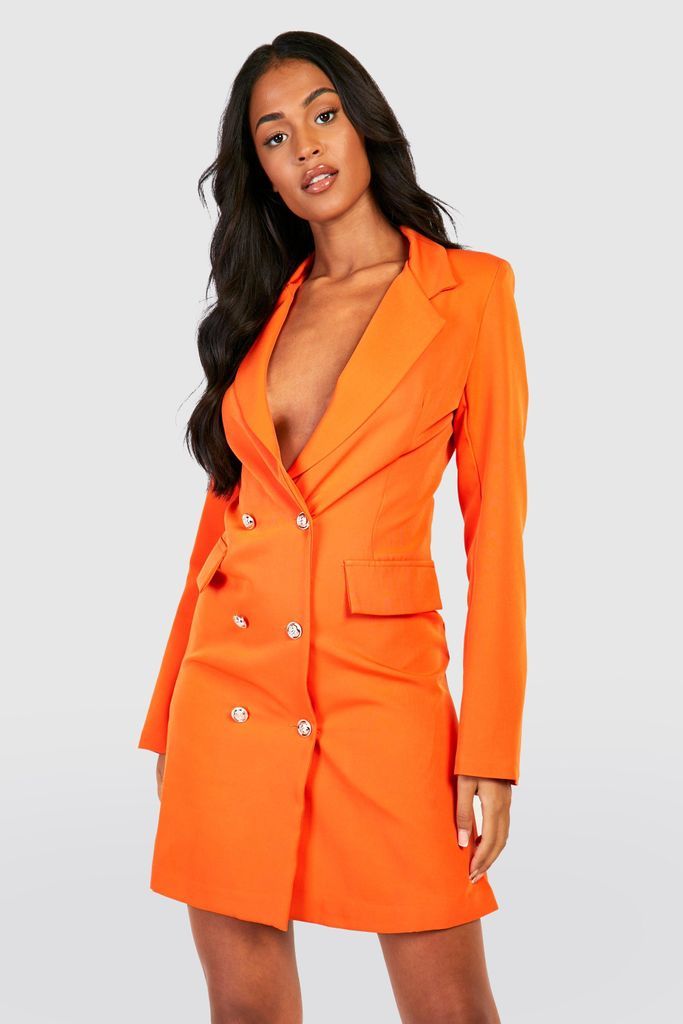 Womens Tall Blazer Dress - Orange - 10, Orange
