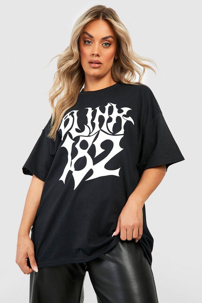 Womens Plus Oversized Blink 182 License T-Shirt - Black - 28, Black