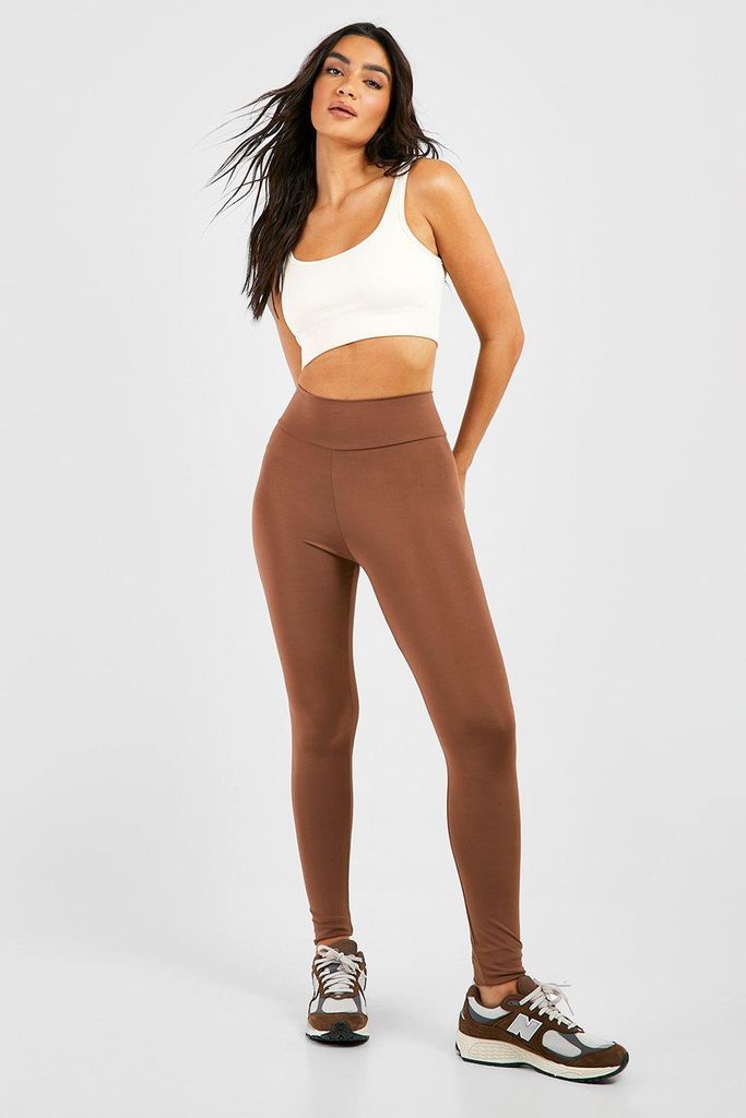 Womens Gym Compression Leggings - Brown - 6, Brown