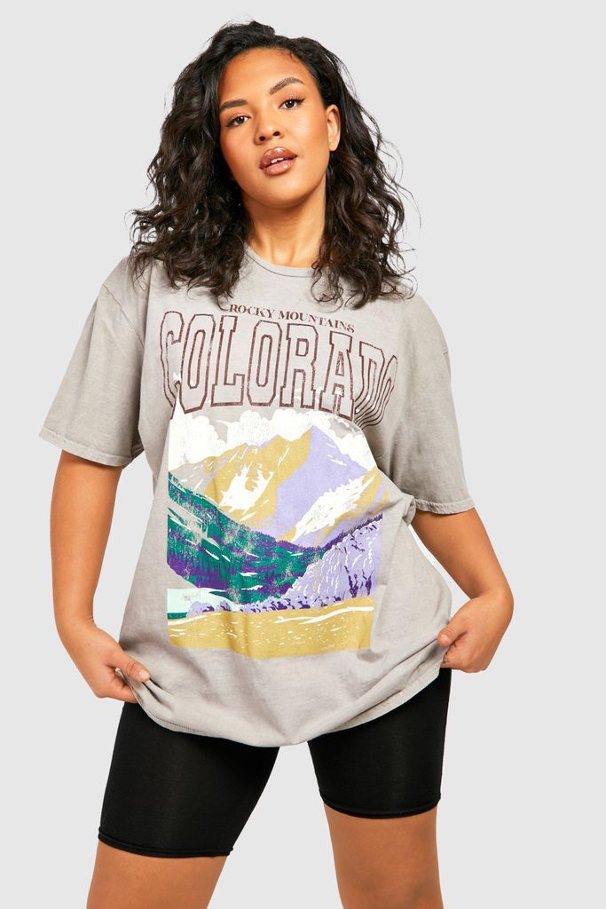 Womens Plus Colorado Washed T-Shirt - Beige - 16, Beige