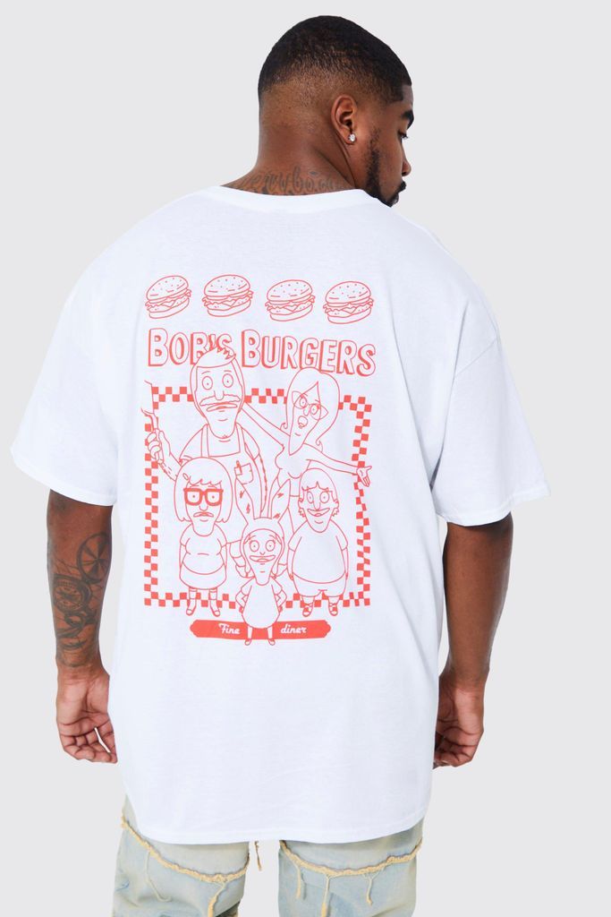 Men's Plus Bob'S Burgers License T-Shirt - White - Xxxl, White