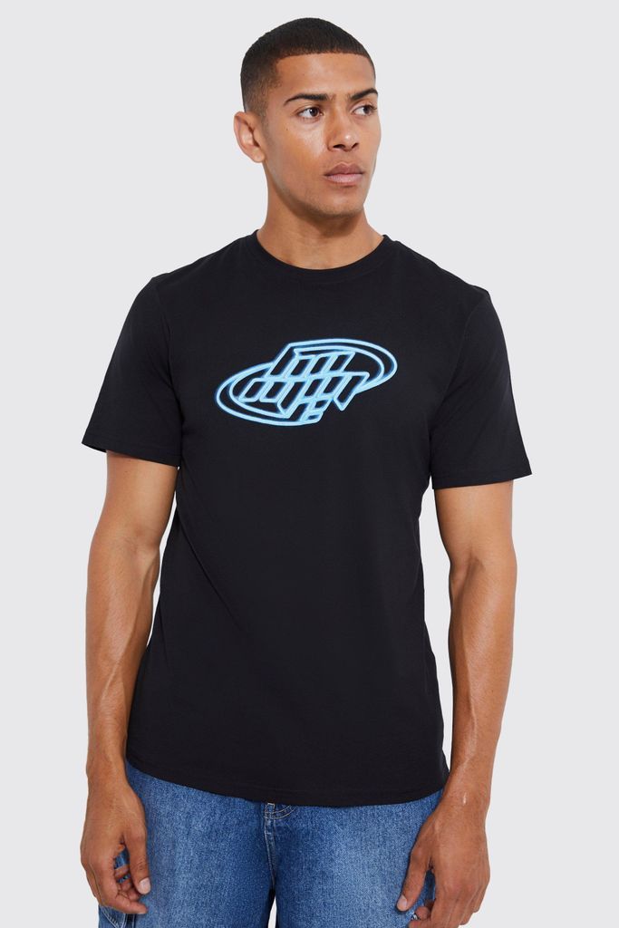 Men's Neon Chrome Homme Print T-Shirt - Black - S, Black