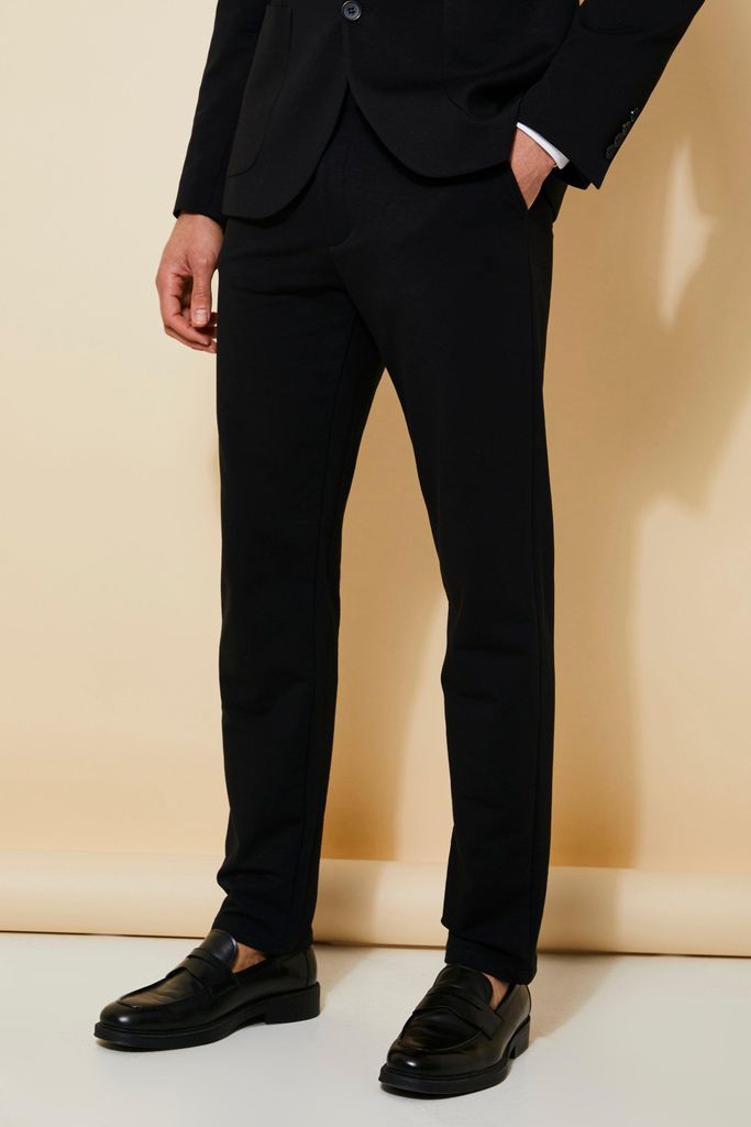 Men's Jersey Slim Suit Trousers - Black - 36R, Black