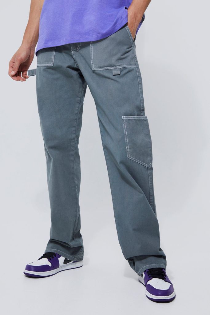 Men's Tall Relaxed Fit Carpenter Cargo Trouser - Blue - 36, Blue